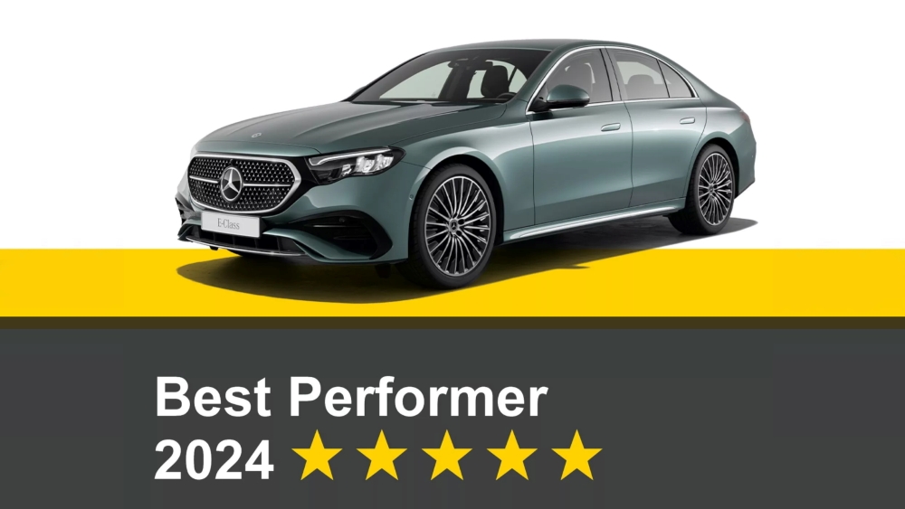 седан Mercedes-Benz E-Class бүйірінен алға Euro NCAP 2024