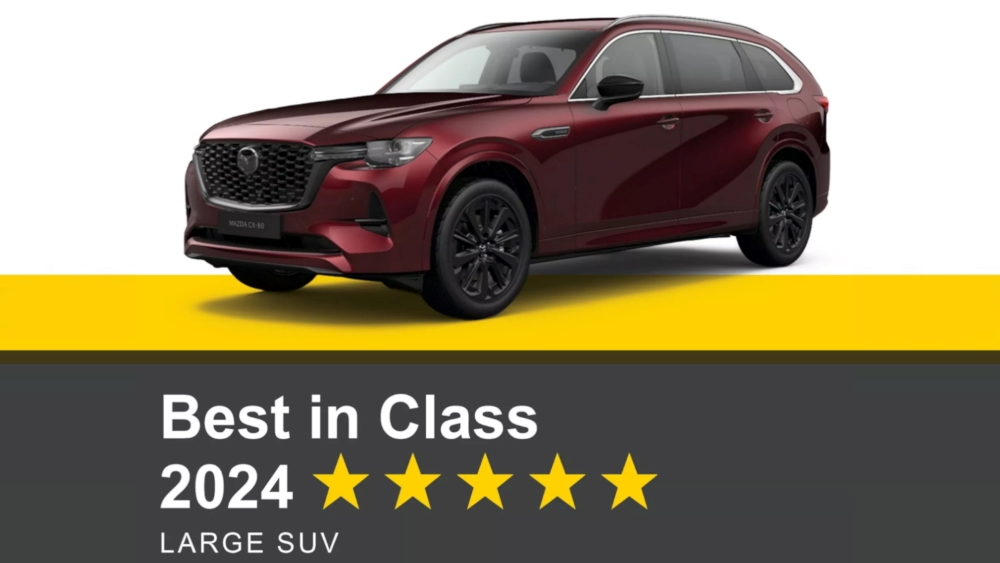 кроссовер Mazda CX-80 бүйірінен алға Euro NCAP 2024