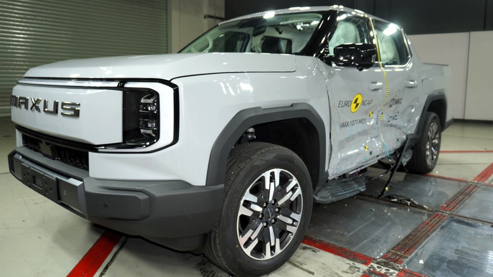 Maxus eTerron 9 электр пикапі краш-тест euro ncap бүйірлік соққы бүйірінен алға
