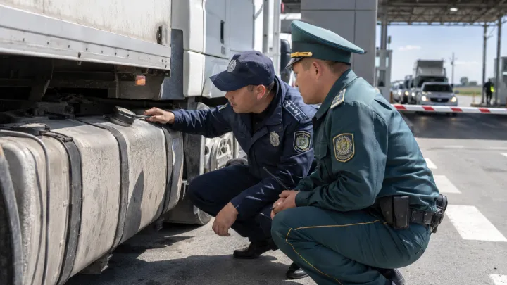 Қазақстан шекарасында қосымша жанармай багы бар көлікті тексеру